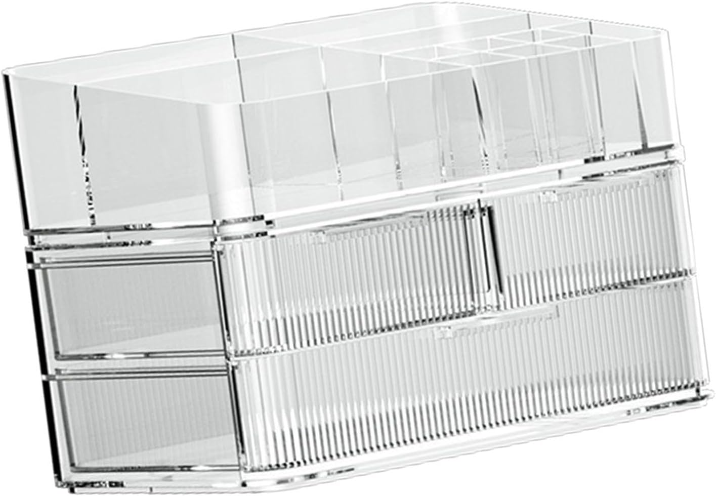 Fenteer Makeup Organizer Drawer Organizer Clear Large Capacity Cosmetic Display Case for Lipstick Cabinets