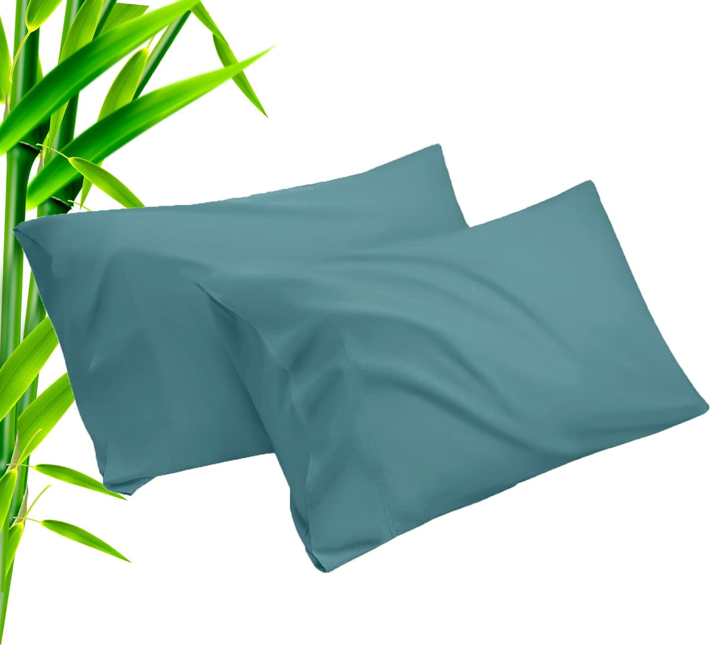 Teal Pillow Cases King Size 2 Pack, Bamboo Rayon Cooling Pillowcases with Envelope Closure, Cool Breathable Pillow Case for Hot Sleepers & Night Sweats, 20x40 inches