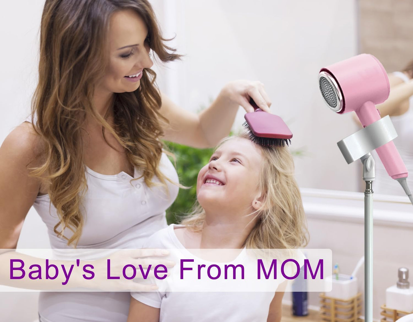 Hair Dryer Stand White 20-63 Inch Adjustable Blow Dryer Holder with Tripod and Universal Clip, Easy to Use, Hands Free Relieve Wrist Pain, Shoulder Periarthritis etc