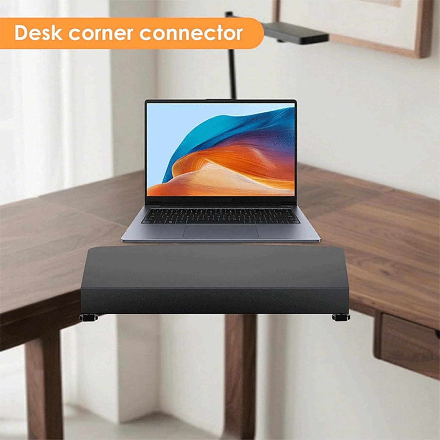 VBESTLIFE 17 inch Corner Desk Connector Platform for Mounting Under Desk Keyboard Trays on L Shaped Workstations
