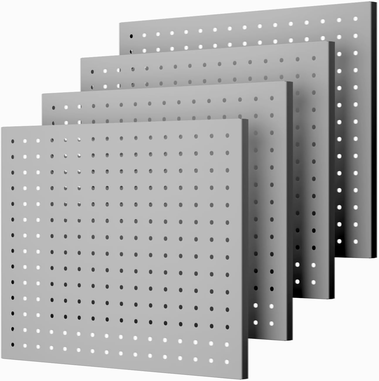 Peg Board,4 Pack Metal Pegboard Panels,PegBoard Wall Organizer,16"x12" Steel PegBoard for Walls,Tools,Garage,Office,Kitchen