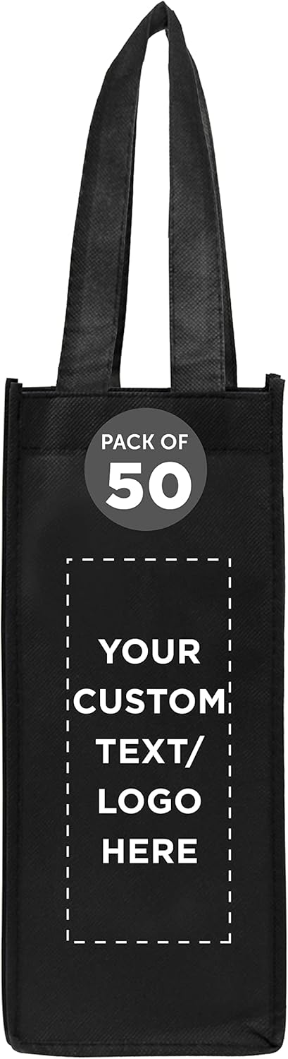 DISCOUNT PROMOS Non-Woven Vineyard Two Bottle Wine Bags