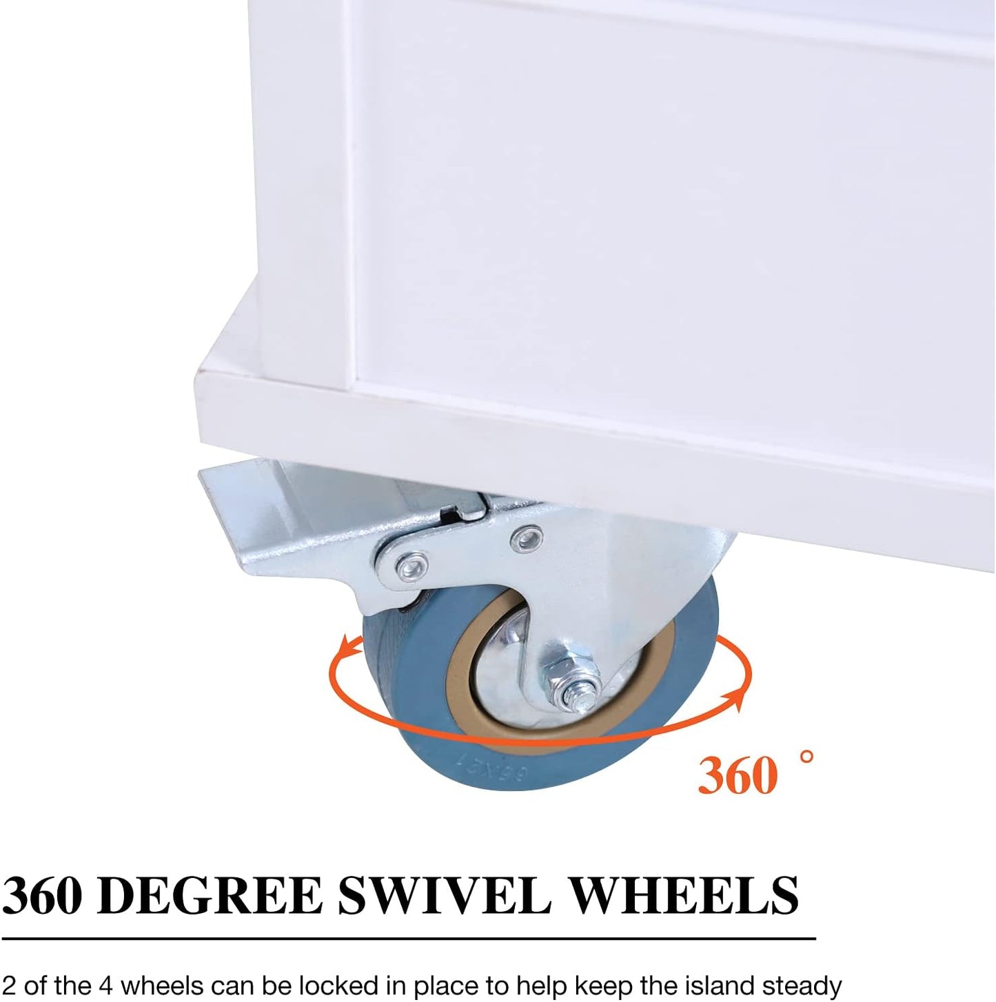 PHI VILLA Kitchen Island on Wheels Portable Kitchen Cart with Drop Leaf, Rolling Kitchen Island with Storage