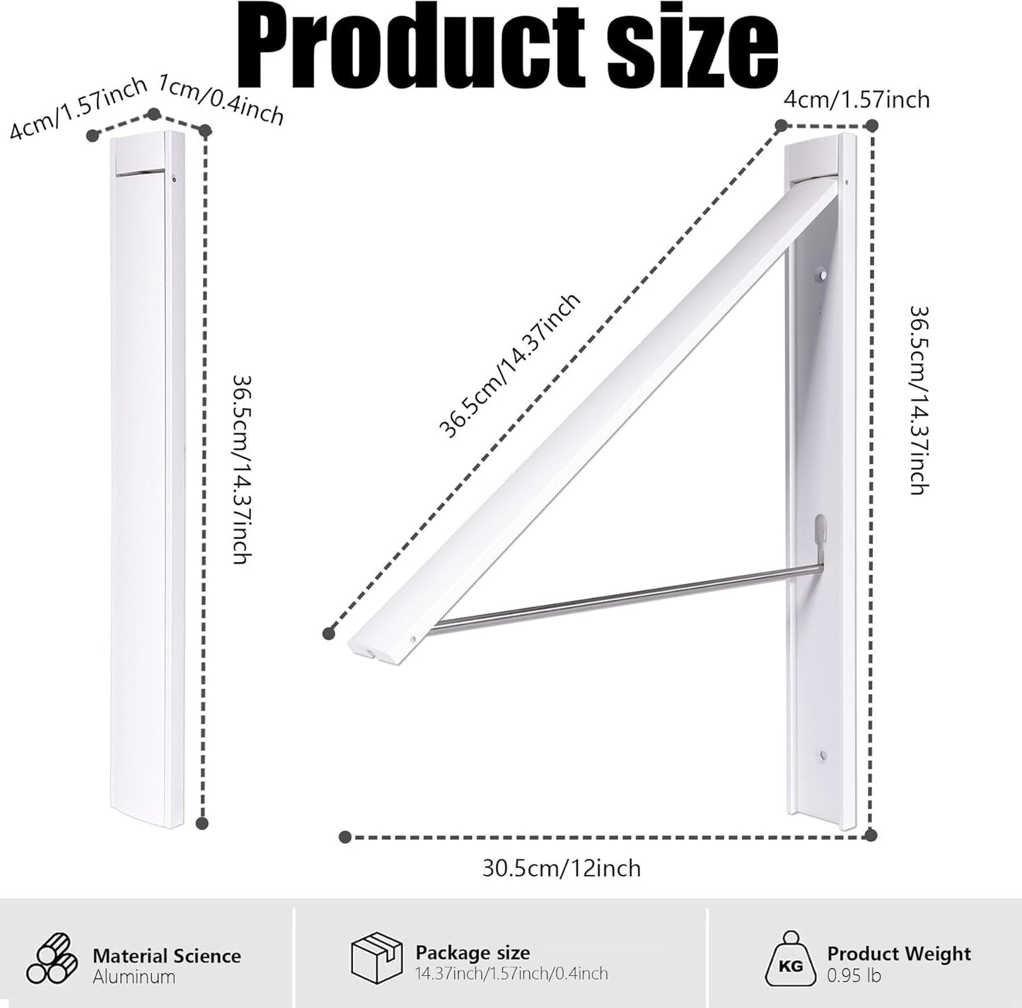 Retractable Clothes Drying Rack,Space Saver Wall Mounted Folding Hanger for Laundry Room, Closet Storage Organization, Easy Installation Aluminium Dryer 1pcs