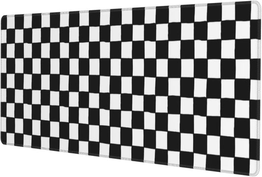 Black and White Checkered Gaming Mouse Pad, Large Mouse Pad for Desk Mat XXL XL Mousepad, Big Keyboard Pad Office Desk Accessories Decor