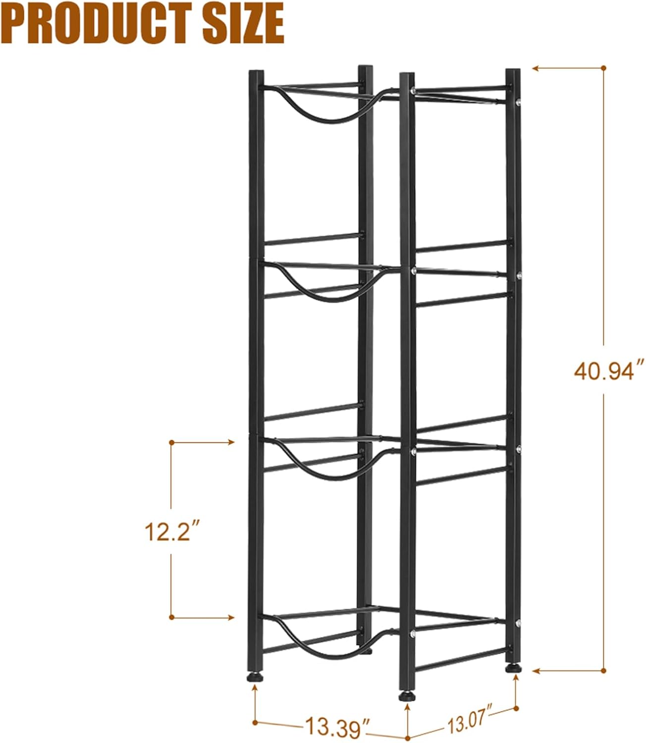 smusei 5 Gallon Water Bottle Holder 4 Tier Water Cooler Jug Stand Storage with 4 Slots for 5 Gal Water Dispenser Black Water Bottle Organizer Rack Metal for Office, Kitchen, Home