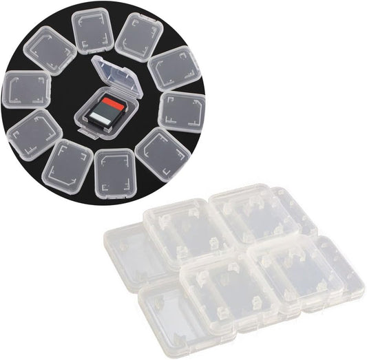Plastic Memory Card Storage Case Compatible with SD MMC/SDHC PRO Duo White (10 PCS)