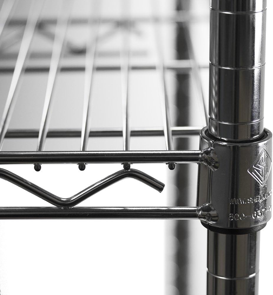 Shelving Inc. 14"d x 30" w x 64" h Chrome Wire Shelving with 5 Tier Shelves, Weight Capacity 800lbs Per Shelf