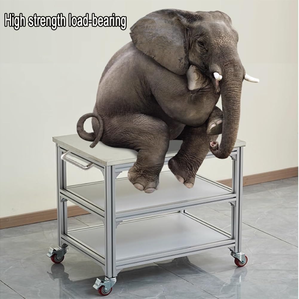 Durable Portable Antistatic Workbench Cart with Wheels & Handles - Mobile Workshop Stand for Material Handling - Gray Workstation (280x60x75 cm)