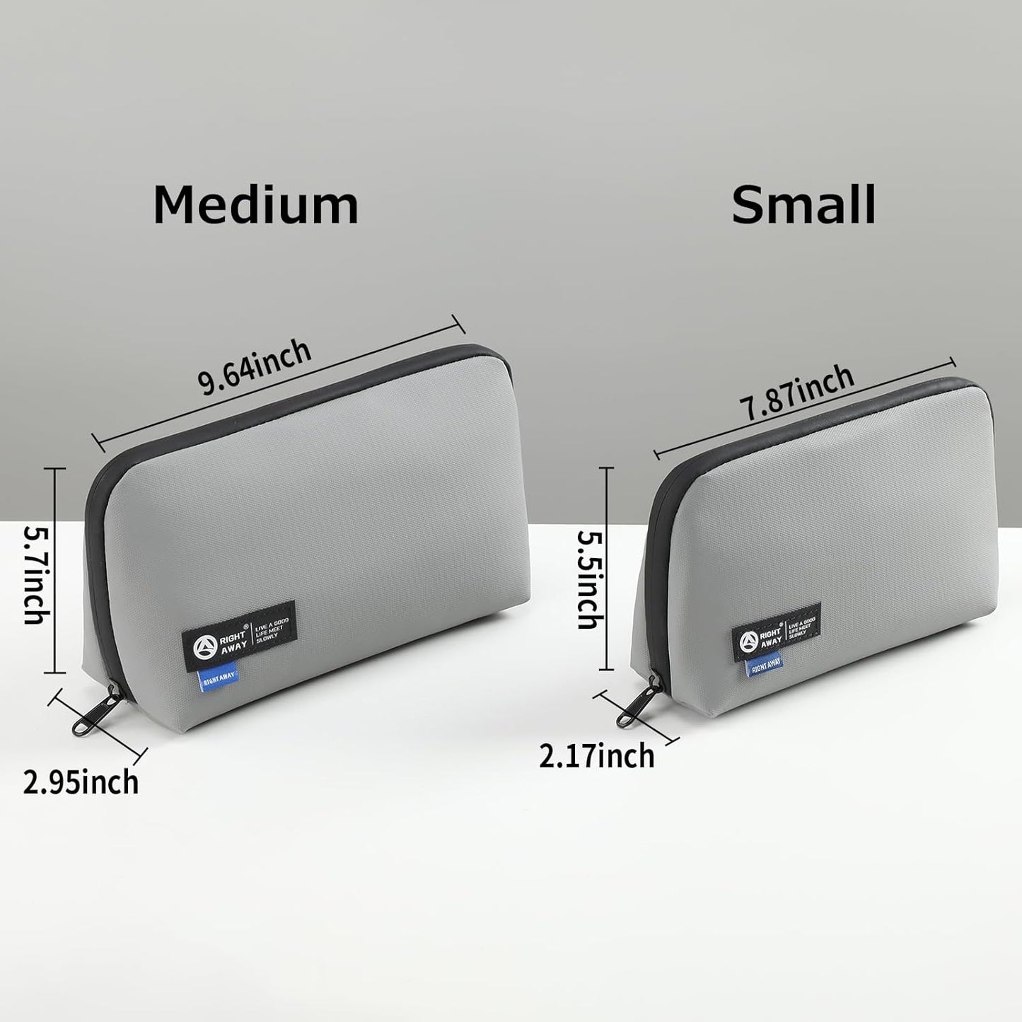RIGHT AWAY Travel Tech Pouch，Waterproof Cord Case，Electronics Organizer Travel Case，Cable Organizer Storage Bag For Phone, Charger, Accessories(GRAY)