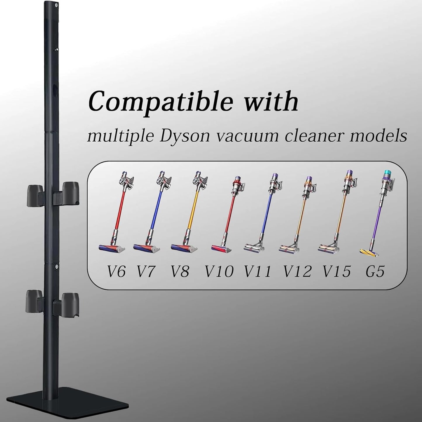 Vacuum Stand Compatible with V7 V8 V9 V10 V11 V15 Gen5(Max.11 Accessories),Metal Storage-Bracket-Stand-Holder-Organizer includes Trigger Lock Easy-Access Storage docking station