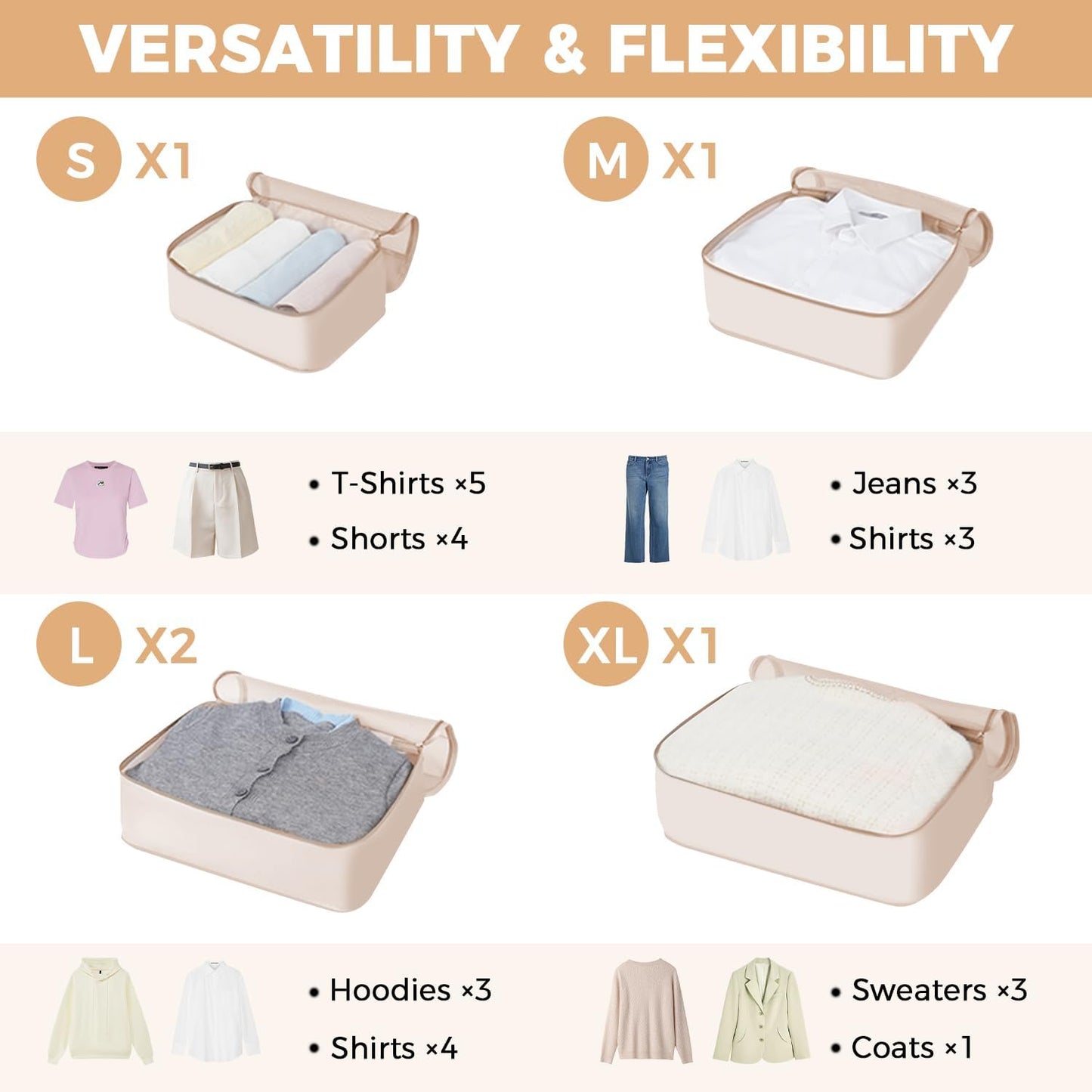 BAGAIL 9 Set Packing Cubes Luggage Packing Organizers for Travel Accessories