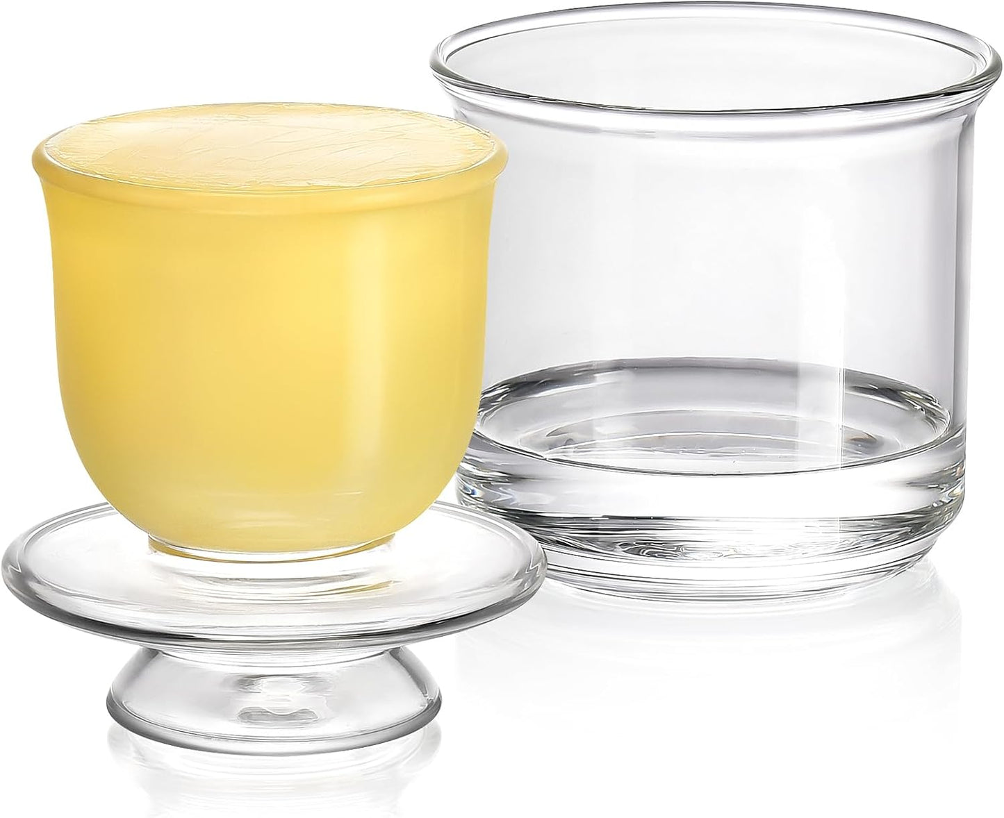 Butter Crock, Elegant Crystal Glass French Butter Dish for Fresh Spreadable Butter, Butter Keeper, Glass Butter Keeper to Leave On Counter, Transparent