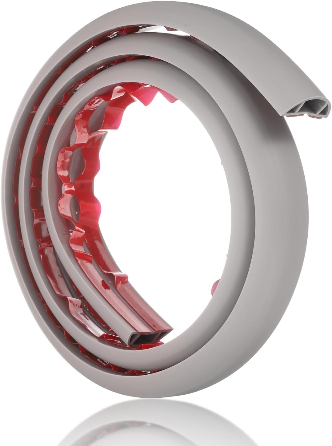 HARFINGTON 4ft Cord Cover Floor W0.6 x H0.33 Inner Channel PVC Hide Extension Cable Floor Wire Hider Wire Covers Protector for Prevent Cable Trips Cables Management, Grey