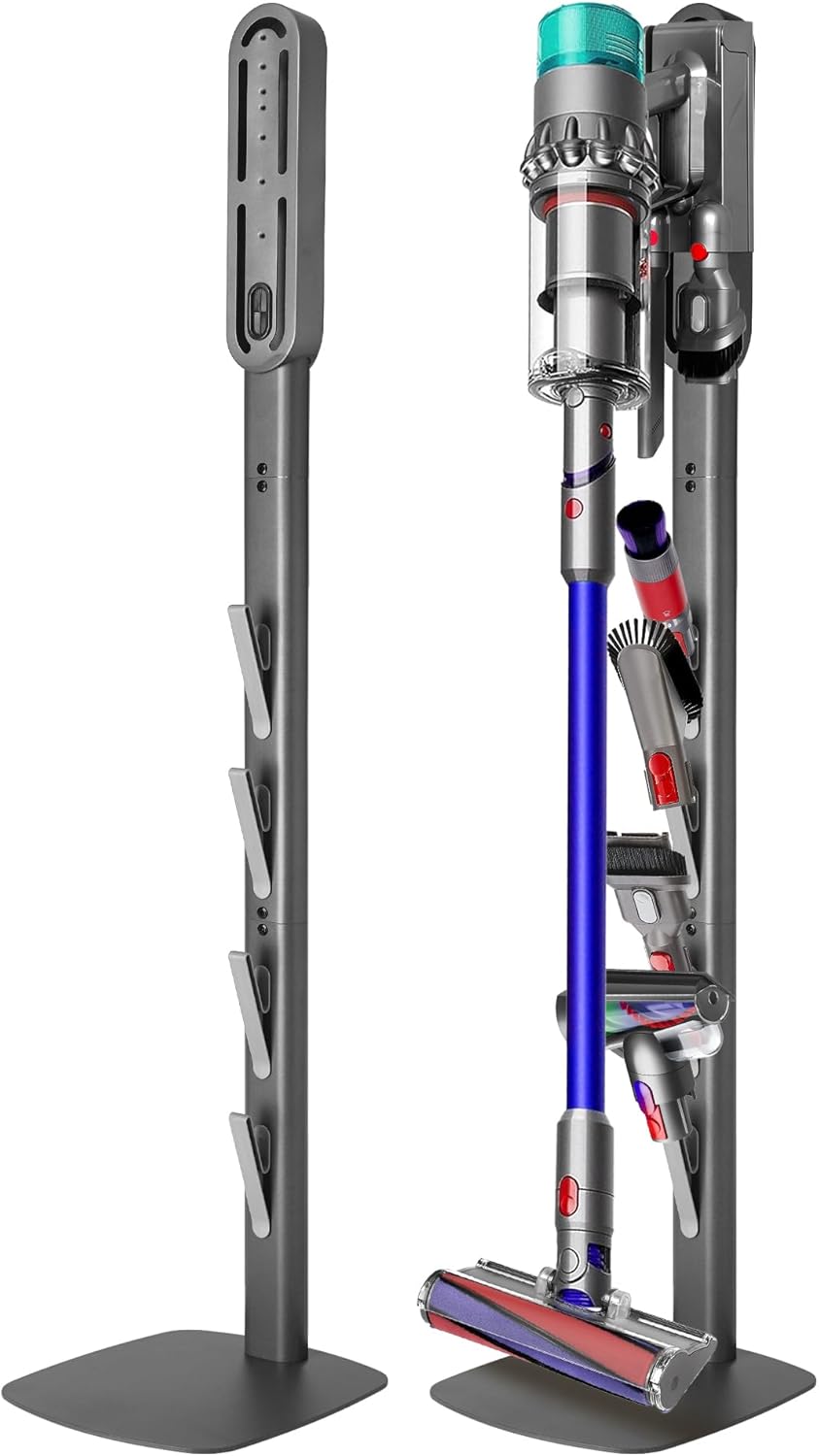 Vacuum Stand for Dyson Gen5 V15 V12 V11 V10 V8 V7 V6 – Stable Metal Holder with Hidden Cord Management, Storage Rack for Dyson Cordless Vacuum & Accessories, Easy Installation