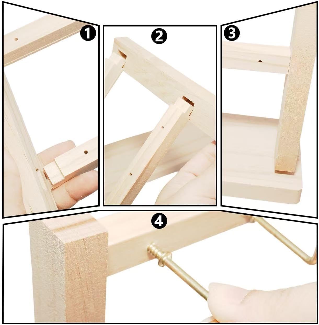 2 Layers of Wooden Display Eacks With Hooks for Necklaces. Rings, Earrings, Bracelets, And Other Jewelry Storage Display Rack