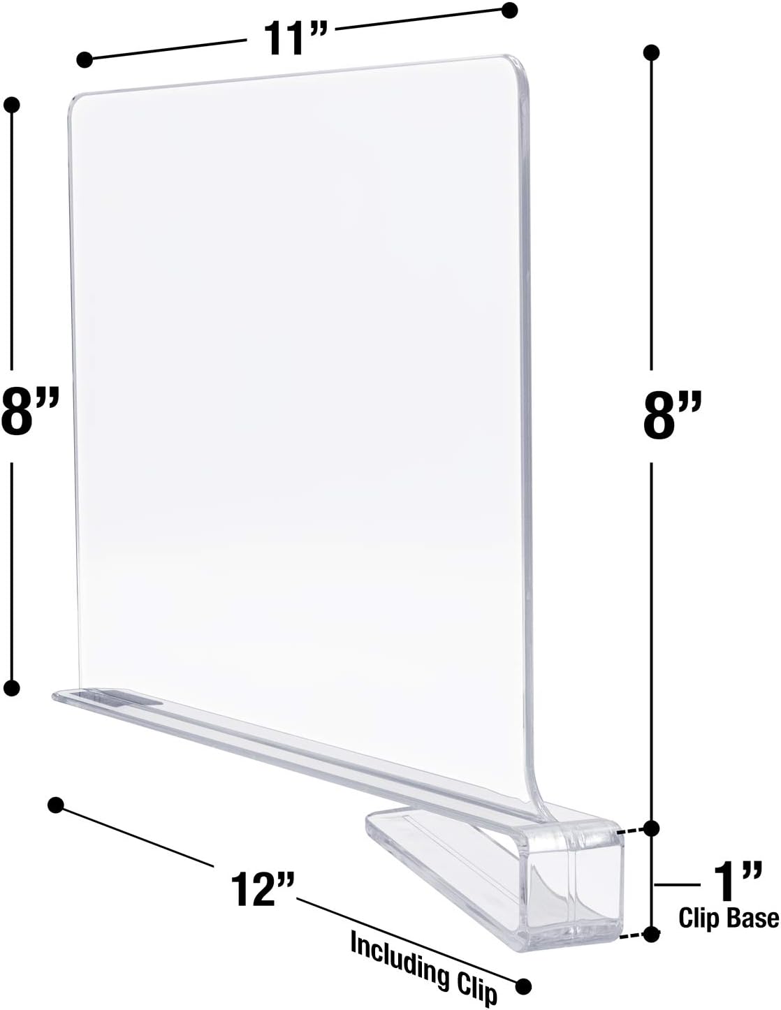 Sorbus 6 Acrylic Shelf Dividers for Closets organization Shelves, Organizer for Clothes shelf, Linens, Purse Separators, Clear Acrylic Dividers separator for Closets, Kitchen Cabinets Bedroom (6-Pack)