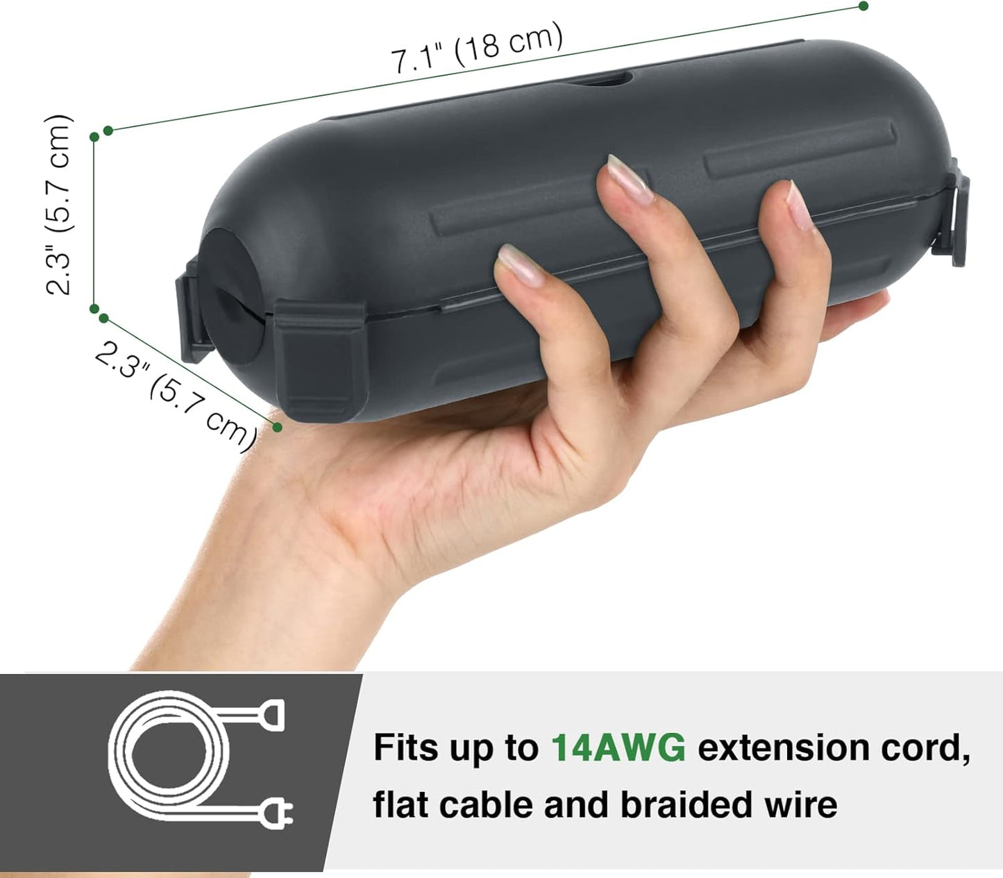 Flemoon [3 Pack] Outdoor Extension Cord Safety Cover with Waterproof Seal, Weatherproof Electrical Connection Box to Protect Outdoor Outlet, Plug, Socket, Christmas Holiday Decoration Light, Gray