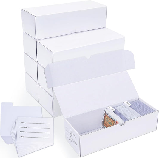 Trading-Card Storage Box, 8-Pack • 600 Count Corrugated Cardboard Storage with dividers & labels for TCG/Magic/Mtg storage and Collection, 10.4 INCH Horizontal