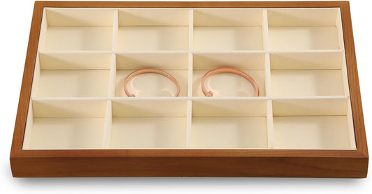 Jewelry Drawer Organizer, Wood Stackable Jewelry Trays,White Bracelet Storage,Premium Jewelry Tray For Watch,Bangle