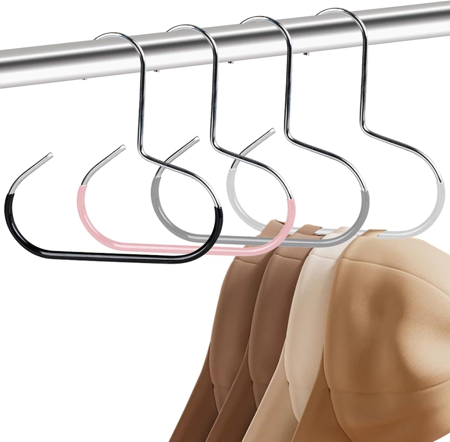 4 Pack Hat Hangers for Closet, Hat Organizer for Closet, Metal Hat Hooks for Baseball Caps, Belt, Scarf, Purse (Multicolor)