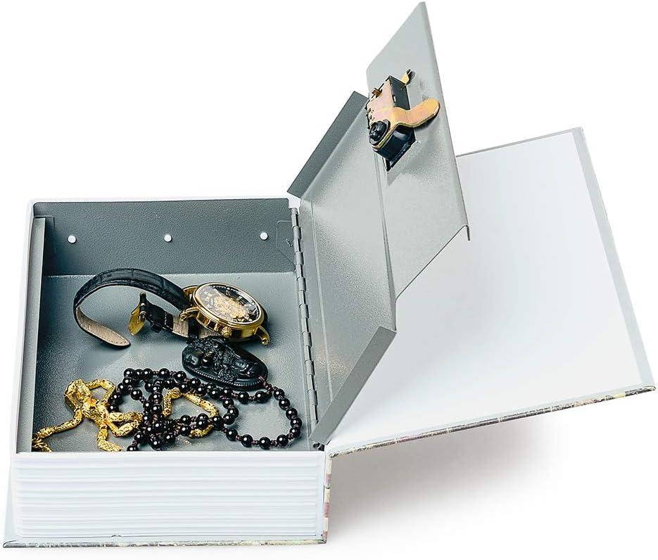 Diversion Book Safe Storage Box (9.5"×6"×2.2"), Dictionary Secret Safe Can with Security Combination Lock, Diversion Book Hidden Safe (Rose,Combination)
