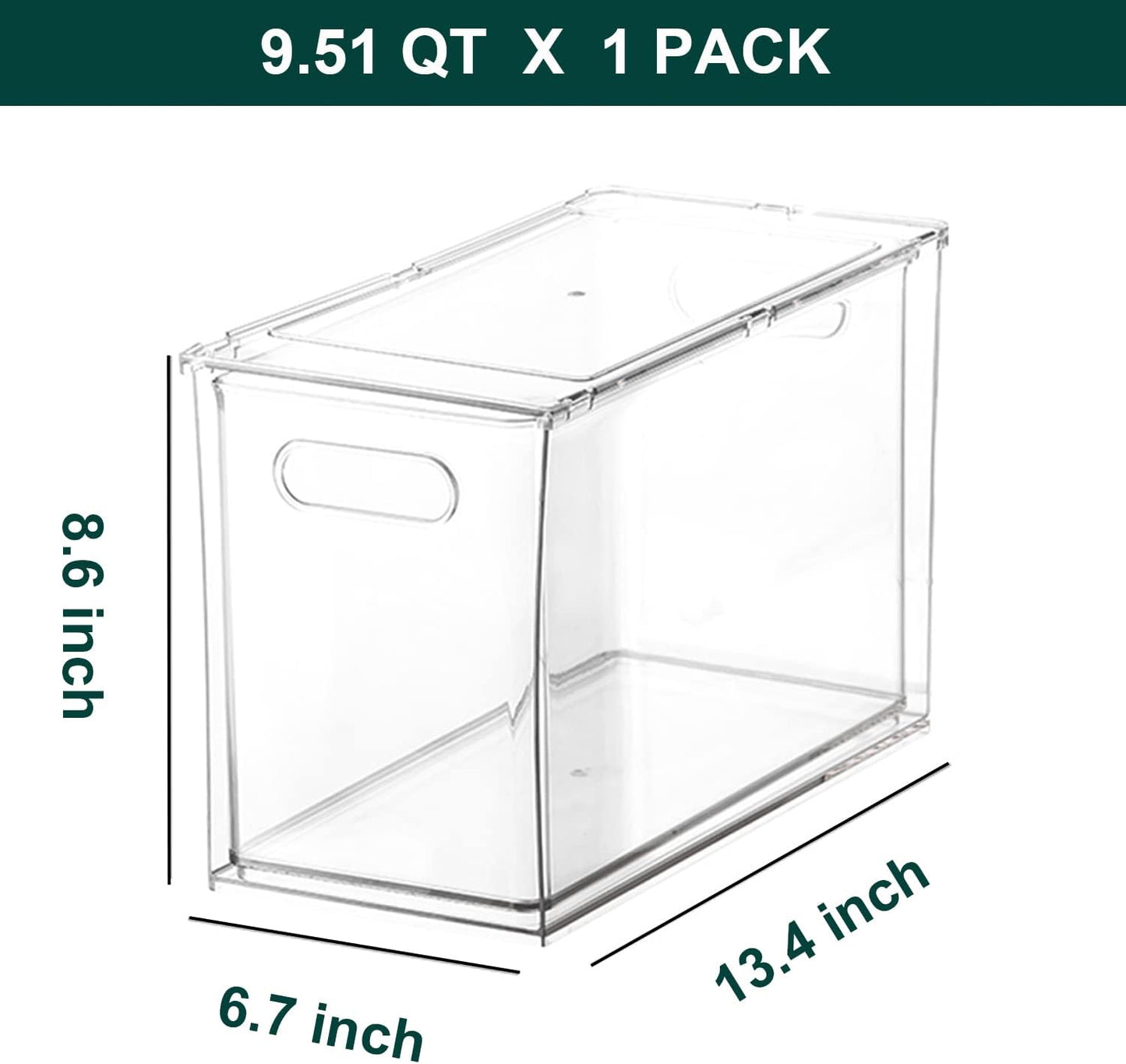 LALASTAR Fridge Organizer And Storage Clear, Large Refrigerator Organizer Bin with Pull-out Drawer, Pantry Organization and Storage, BPA Free, 1 Pack, 9.51QT
