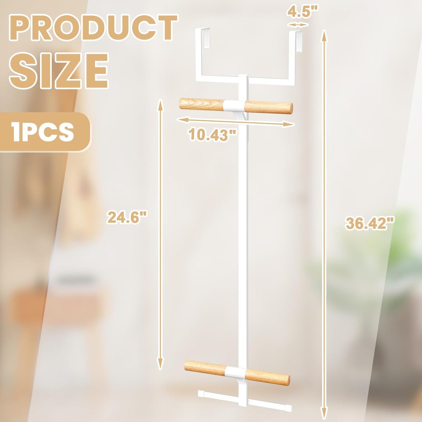 Over The Door Backpack Hanger, Backpack Hanger for Closet, Two Tiered Metal Storage Rack Backpacks Hooks, Heavy Duty Hook Storage for Schoolbag, Easy Installation(White,1)
