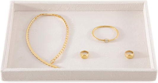 Jewelry Organizers And Storage, Velvet Jewelry Trays,Premium Flat Watch Tray,Luxury Jewelry Display For Vendors,White Necklace Display For Selling