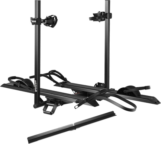 200LBS Foldable Aluminum 2-Ebike Carrier with Ramp for Bikes and Electric Bike, Car SUV Truck Van RV and Trailer