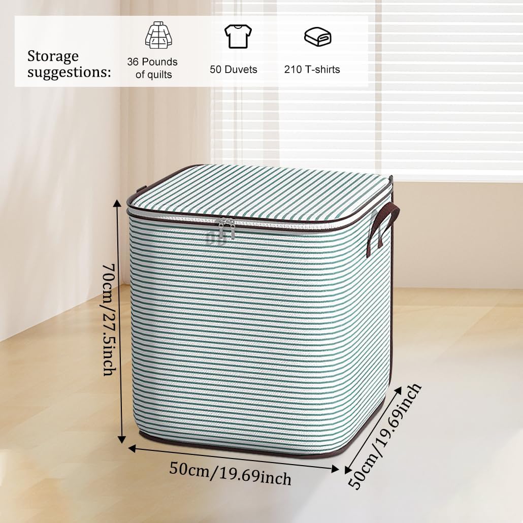 Large Blanket Storage, 180L Foldable Storage Bin, Clothes Storage Bags with Handle Zippers Blanket Organization for Bedroom Closet Comforter Sheets Pillow