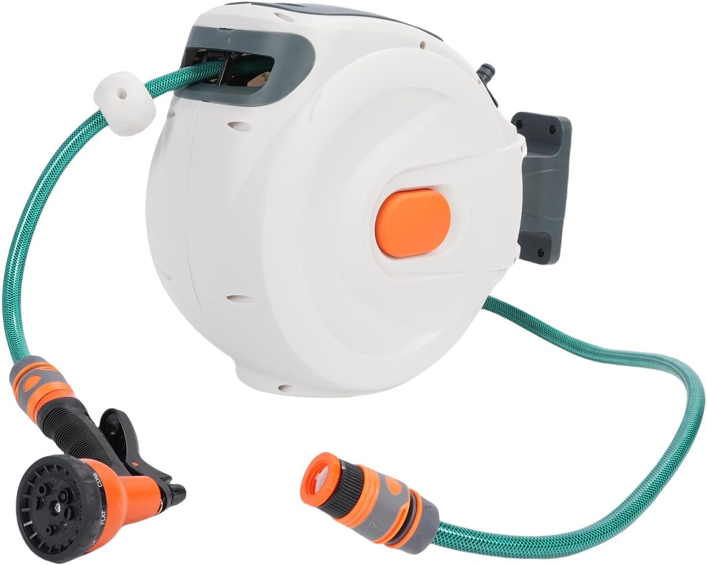 JTLB Retractable Garden Hose Reel 10m Wall Mount 180 Degree Swivel Bracket for Watering Car Washing