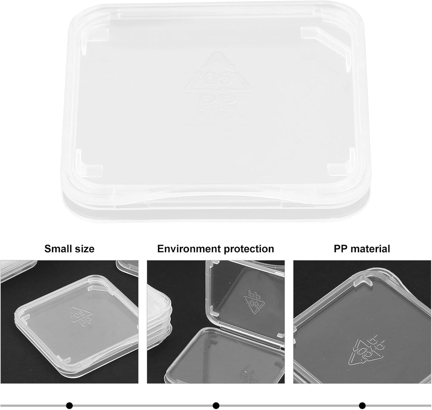 Veemoon Transparent Memory Card Storage Boxes Card Holder Cases Compact Lightweight PP Material Protective Carrying Storage for Organized Collection