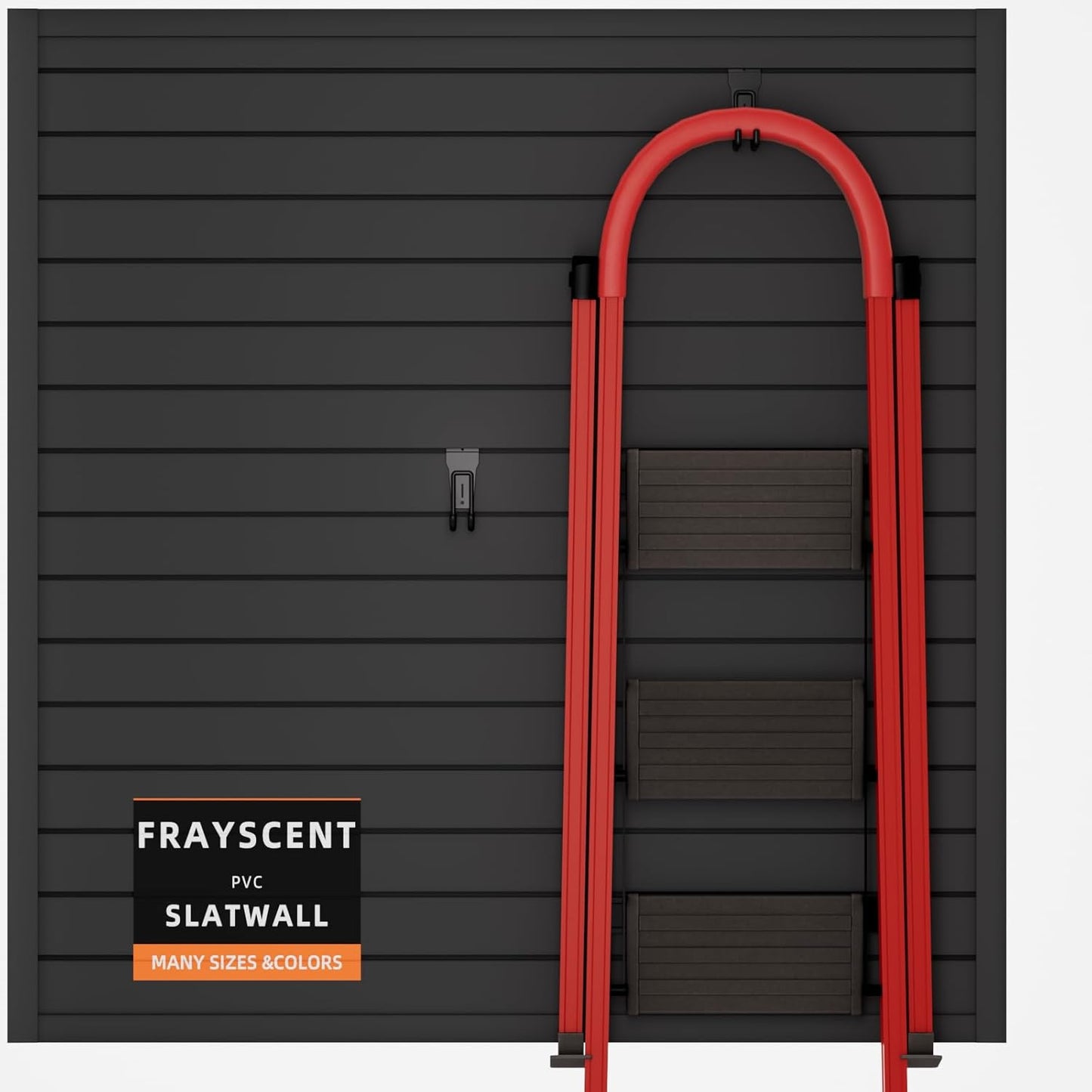Slat Wall Paneling Garage Slat Wall Storage Systems, Slatwall Panels 4x4 ft Peg Board Tool Organization, PVC Wall Panels Pegboard Wall Organizer Black Slatwall Garage Storage Organization Products