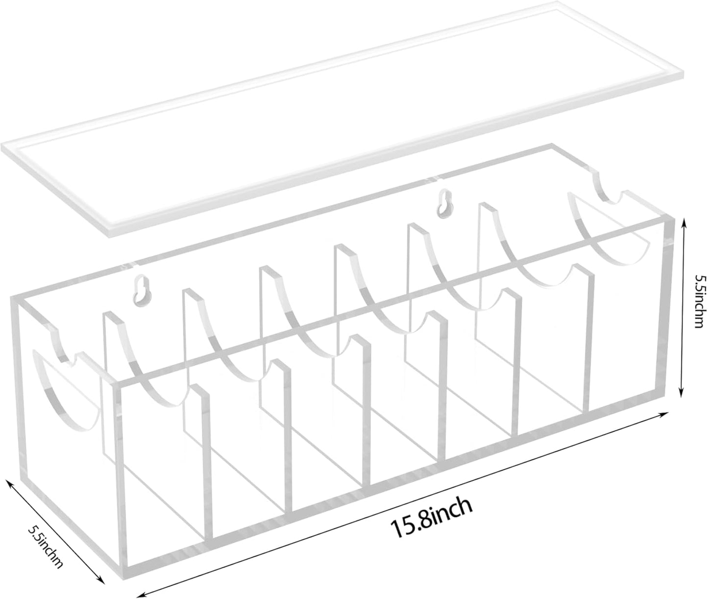 Acrylic Belt Organizer with Dust Cover – Clear Belt Storage Box for Closet or Drawer, Belt and Tie Display Holder Case with 7 Compartments for Men and Women