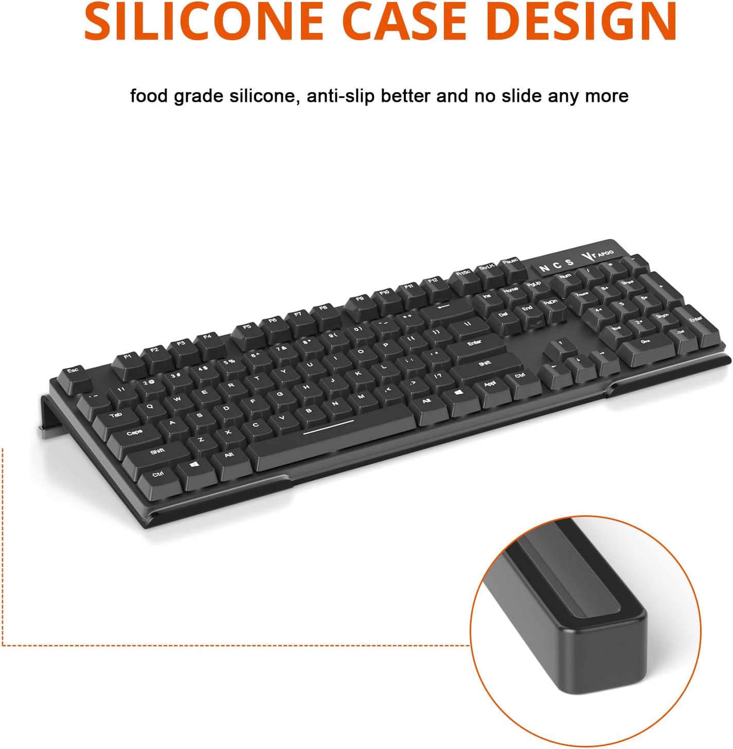 Richboom Computer Keyboard Stand Tilt PC Keyboard Stand Riser for Easy Ergonomic Typing, Acrylic Keyboard Tray Holder for Office Desk, Home, School, with Silicone Anti-Slip Case, Black