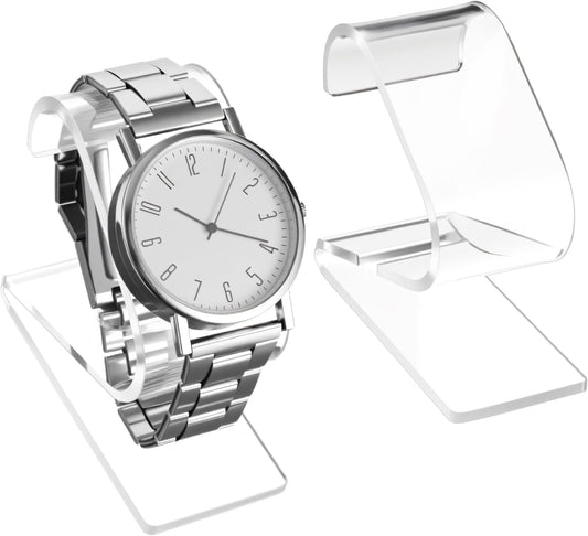 Prasacco Clear Watch Display Stand, 2Pcs Single Watch Holder Organizer Acrylic Watches Holders Display Rack Jewelry Holders Stand for Bracelet Jewelry Storage