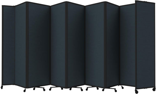 Versare Room Divider 360 Portable Wall Partition | Folding Panels | Large Freestanding Divider | Locking Wheels | Temporary Room Separator