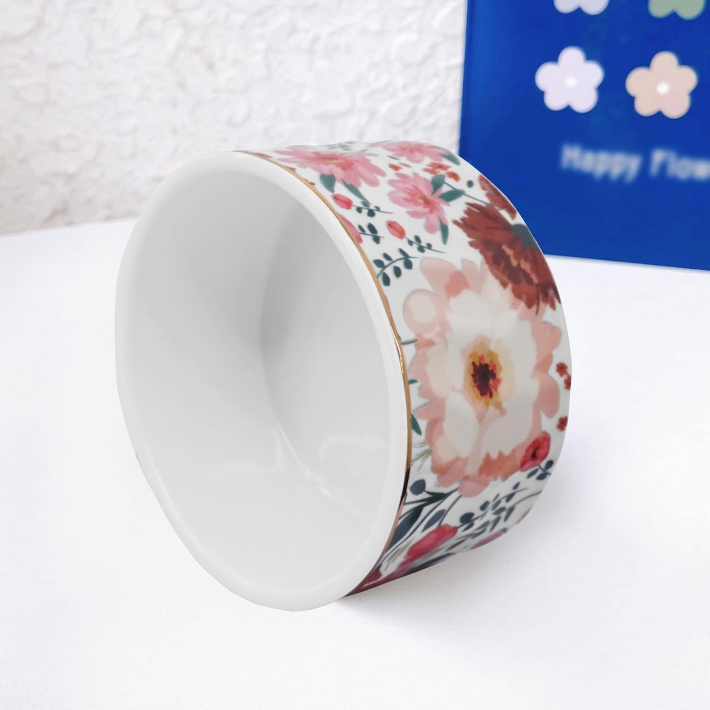 Ceramic Paper Clip Holders Paperclips Holder Dispenser Cute Clips Organizer for Desk Binder Clip Bowl Bobby Pin Hair Clip Holder Gift for Office (Pink White)