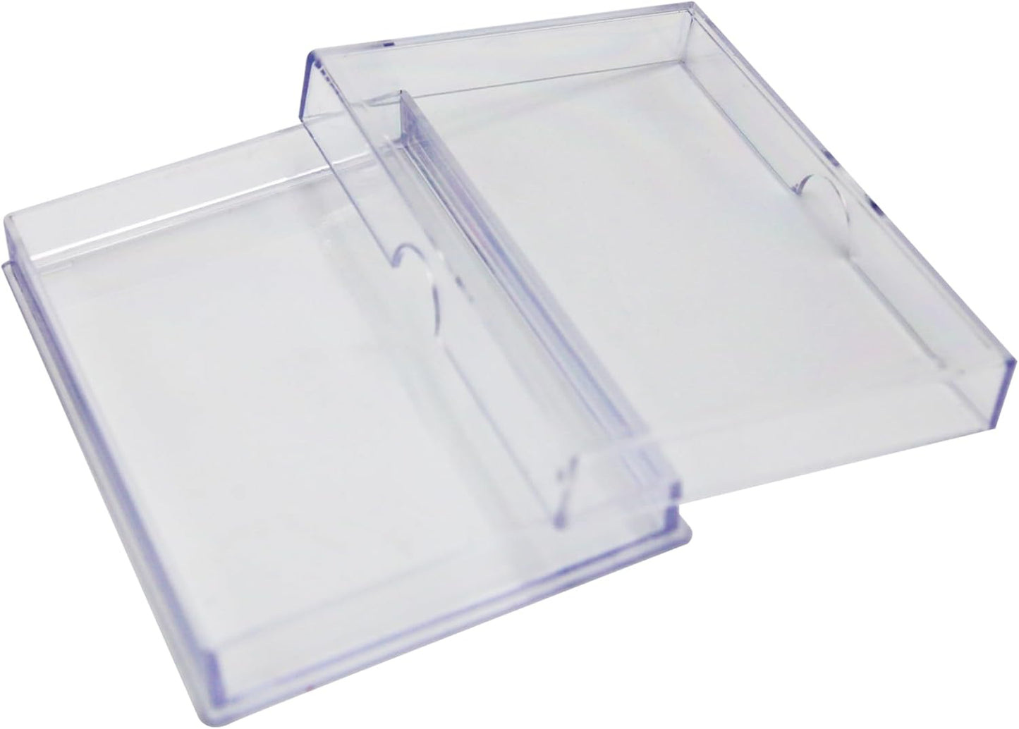20 Pack Clear Acrylic Card Storage Boxes with Lids – 3 1/2" L x 2 1/2" W x 1/2" H Baseball Card Storage Box, Sports Card Boxes and Magic Card Storage Box – Made in USA