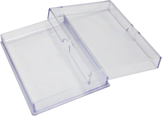 20 Pack Clear Acrylic Card Storage Boxes with Lids – 3 1/2" L x 2 1/2" W x 1/2" H Baseball Card Storage Box, Sports Card Boxes and Magic Card Storage Box – Made in USA