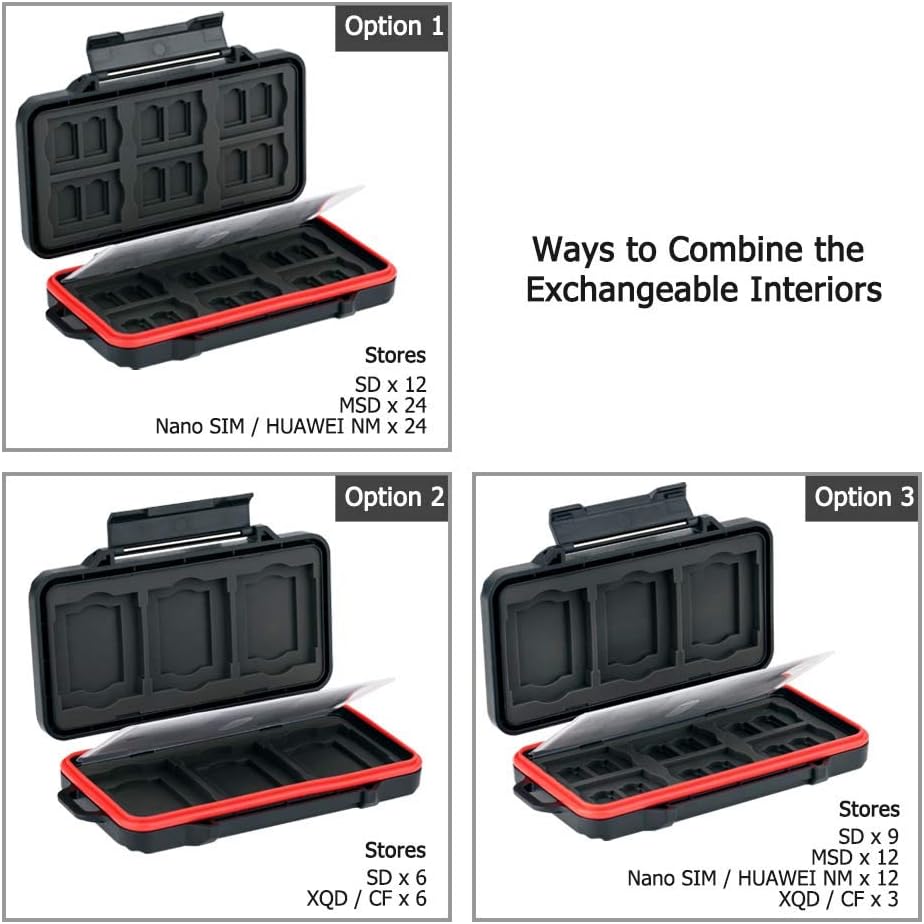 PROfezzion 48 Slots Weatherproof Memory Card Carrying Case Holder for CFexpress Type B, XQD, CF, Cfast, CompactFlash, CF Express Type-B, SD & MicroSD Cards (Not for CFexpress Type-A Card)