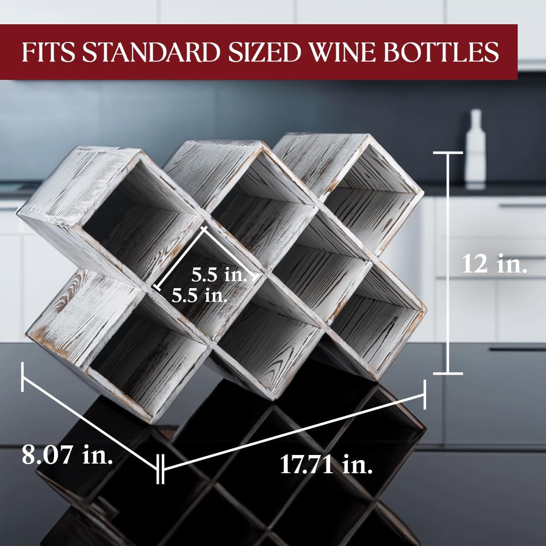 Penitent Man Wooden Wine Rack - Rustic Farmhouse Wine Racks Countertop Storage and Bottle Rack for Wine Storage
