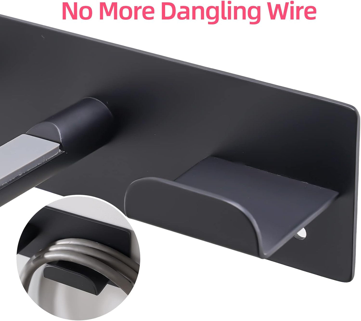 Hair Dryer Holder Wall Mounted, Self Adhesive Blow Dryer Holder Hair Dryer Organizer Hair Dryer Holder Wall Mounted Compatible with Dyson Blow Dryer Black Banjekt