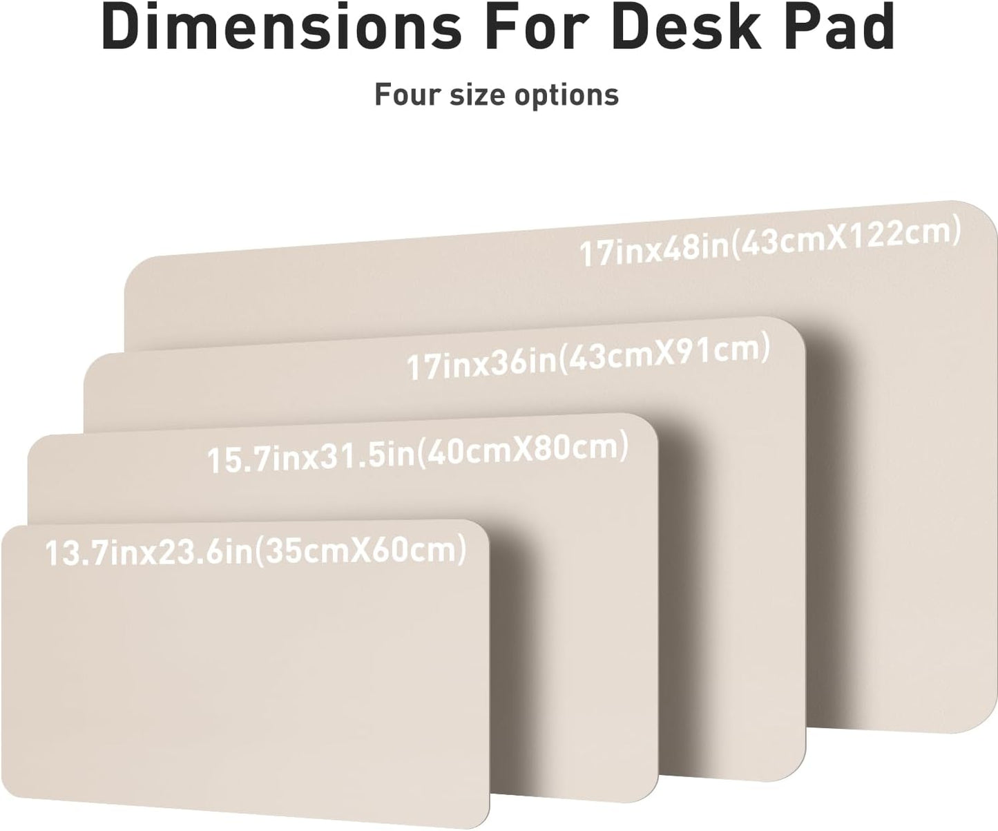 Aothia Large PU Leather Desk Pad Protector – Non-Slip Mouse Pad & Writing Mat for Office/Home, Waterproof, Easy to Clean (23.6" x 13.7", Eggshell)