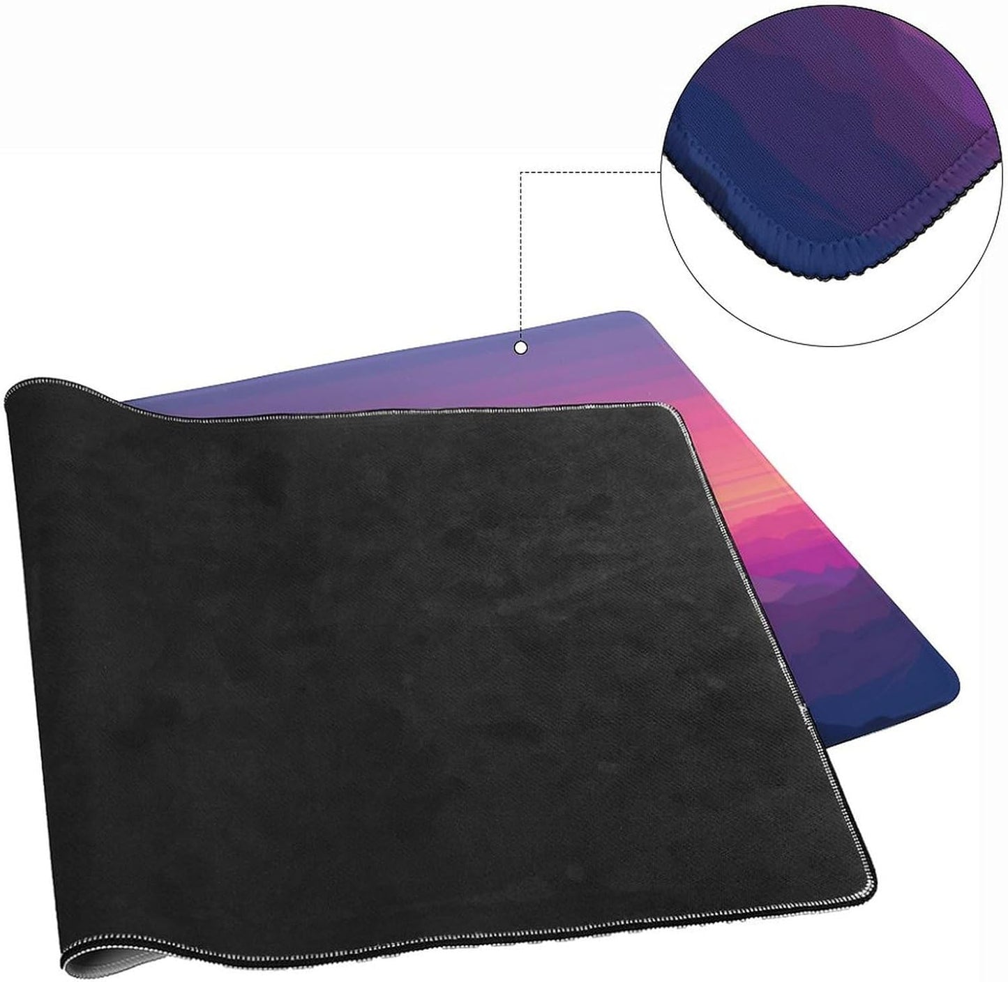 Sunset Mountains Large Mouse Pad, Anime Style Gaming Desk Mat, XXL Keyboard Desk Pad Mat for Desktop, 35.4"x15.7" Non-Slip Base Big Mousepad with Stitched Edges