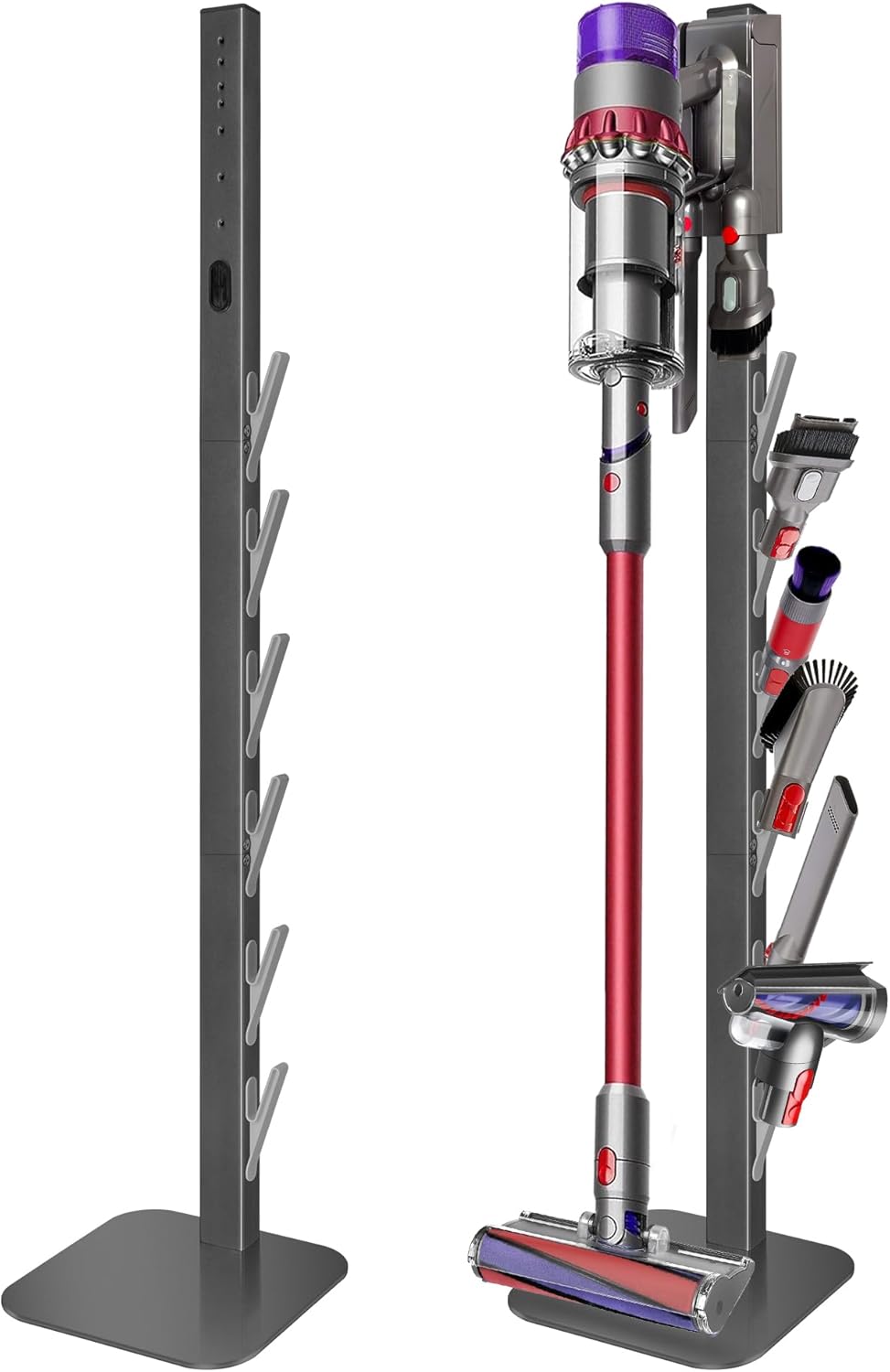 Haturi Vacuum Stand for Dyson Gen5 V15 V12 V11 V10 V8 V7 V6, Hidden Power Cord Design Standing Dock Holder, Metal Docking Station for Dyson Handheld Cordless Vacuum Cleaner & Accessory & Attachment