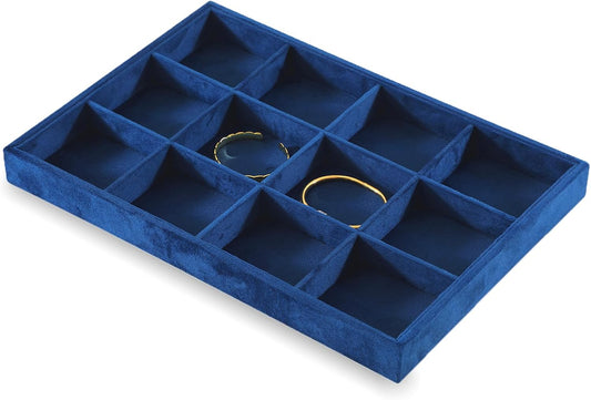 Jewelry Organizer Tray, Velvet Bracelet Display, Premium Jewelry Tray, Luxury Bangle Organizer,Blue Watch Tray