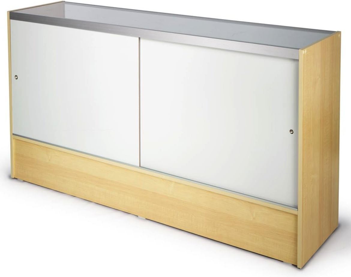 Only Hangers Full Vision Display Showcase, Collectible Display 72 Inches Wide - Maple