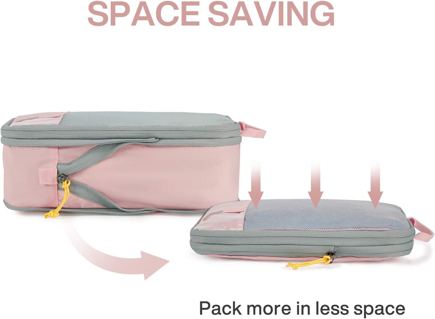 BAGSMART 6 Set /4 Set/2 Set Compression Packing Cubes for Travel, Lightweight Luggage Organizer Bags, Durable Space Saver Bags Travel Essentials